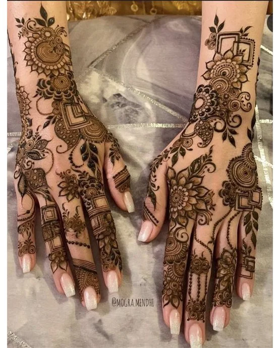 Cuff Inspired Ornate Back Hand Mehndi Design
